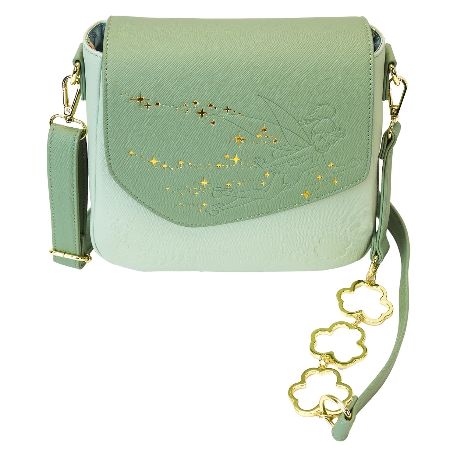 Amazon.com: Loungefly Disney Tinker Bell 4-Leaf Clover Crossbody Bag